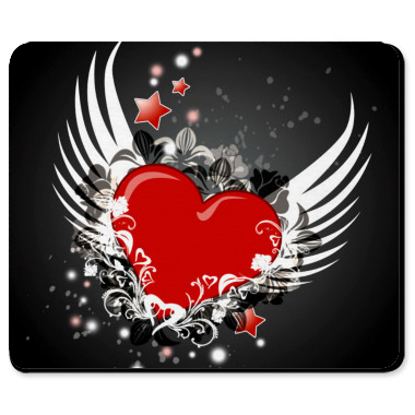 Images Of Hearts With Wings. Heart amp; Wings Design Mousepad