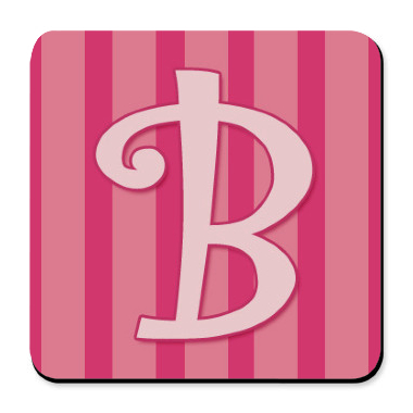 letter b. Pink Letter B Cork Bottom