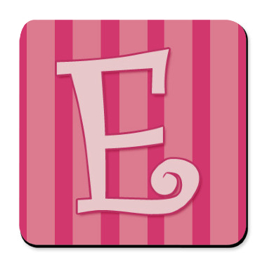letter e. Pink Letter E Cork Bottom