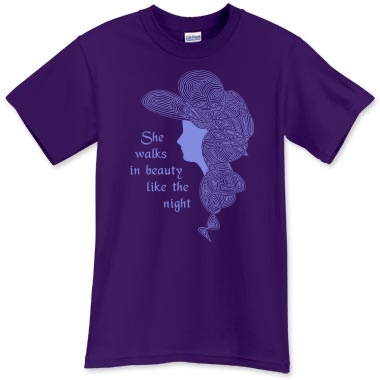 She Walks in Beauty Poem Purple T-Shirt