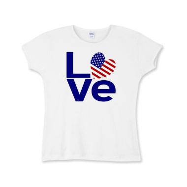 Picture of USA in Blue LOVE Girl's Baby Rib T-Shirt