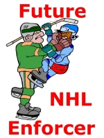 This Future NHL Enforcer t-shirt is great for any young hockey player who "takes the body" and gives room for their skill teammates to operate.