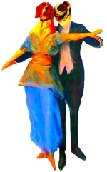 Two dogs are drawn as ballroom dancers ready to dance their way into your hearts. Great t-shirt for dancers or fans of ballroom dancing shows on television.