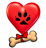 Anyone who shares their life with a dog knows there's a nice little paw print on their hearts. Now you can wear it for everyone to see with this heart and a paw print on it, plus a gift-wrapped bone.