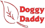 It's sweet and simple, a red leaf with red words saying what the fur on your clothes already says: Doggy Daddy. Wear it with love for the furred one, your noble dog companion.