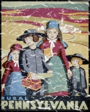 This vintage travel poster for rural Pennsylvania dates to 1894. The design has a lightly distressed appearance as though you've had it for years.