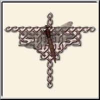 A design for Celtic art lovers, as well as for those who love dragonflies. A Celtic knotwork design, textured in chrome metallic, in the shape of a dragonfly - with a "real" one sitting in the center.