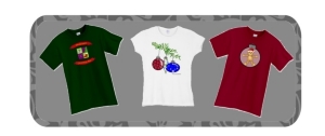 Bright, cheery, colorful - t shirts for Christmas, and great gifts for the holidays. Bright colors and fun images that will raise your holiday spirits.