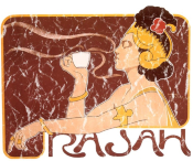 Rajah is a vintage advertisement for Rajah Coffee from 1899. The design has a lightly distressed look as though you've had it for years.