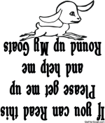 If you can read this, Please get me up and help me round up my goats- a funny upside down message for the fun loving goat owner. Perfect goat gift for the next goat lovers birthday .