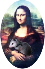 Yes, the Mona Lisa smiles because she loves her possum. Great for awesome opossum, possum, marsupial lovers.