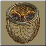 Decorative 3D design with metallic rusty rings and orbs, decorated with stylised sunflowers and netted metallic layers. A truly unique design, perfect if you want something not everybody wears!