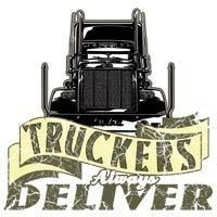 Truckers carry goods across America's highways. Show some trucker attitude with this original design from Thomas Carlson. Truckers always deliver.