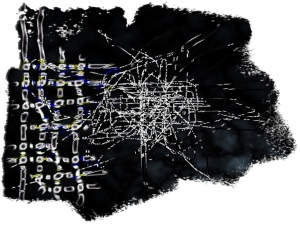 Original black abstract painting kind of gothic and pagan ... broody and dark.
Scroll down to see this mysterious black design on t-shirts, mousepads, cutting boards and other gifts for anyone who is arty or gothic.
