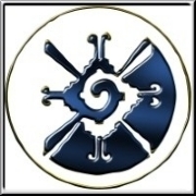 The "Hunab Ku" glyph was originally rectangular used by the Aztecs as a ritual cloak design. It survives today as a rug design in central Mexico,it was associated with the Milky Way and the god Hunab Ku by Arguelles, who changed it to a circular motif.
