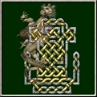 A unique design that´s perfect for Celtic art as well as dragon lovers. The tan, richly decorated oriental dragon winds itself up the side and through the loops of the intricate Celtic knots textured in rough gold and silver metal.