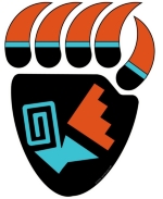 This popular design of the Hopi-style Bear Paw is often seen in jewelry and other designs done by various tribes of the Southwestern US. Created in colors of black(onyx), coral and turquoise, it will make a beautiful gift, or something special for you!