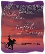 The vision of the buffalo in the sunset sky makes the young Native American brave's heart glad. He sits quietly on his pony and tries to absorb the full meaning of his experience in this beautiful bison design. Great as a gift, too!