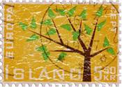 This stamp from Europa Island was first issued in 1967. The shirts have a lightly distressed appearance for a more aged look.