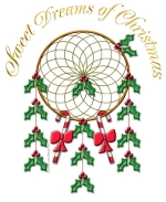 "Sweet Dreams of Christmas" is a Native American design for the Christmas season, sure to be a hit with all who love the popular dream catcher with the traditional feather decorations. See the glass cutting boards, coasters, aprons & mousepads, too!