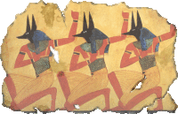 The three genies of the Souls of Pe, a mythical town in lower Egypt, are incarnations of Horus, Imsety and Hapy.