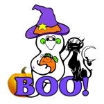 Halloween ghosts, black cats and candy corn trick or treat bags, adult tee's and kids apparel including Halloween gift ideas. Browse our store for more gifts at: <a href="http://www.bonfiredesigns.com/halloween.htm"> Halloween Gifts and Decorations