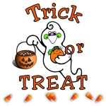 Trick or treat costume apparel for adults and kids of all ages featuring our ghosts, black cats and witches! Jewelry, watches, travel mugs and decorations at: <a href="http://www.bonfiredesigns.com"> Bonfire Designs
