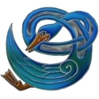 A tradional Celtic ornament - a bird looking much like a swan - made into a modern design by using metallic textures. A unique piece of Celtic art on t-shirts, coasters, totes, mousepads and more!