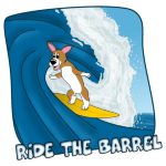 Dog Surfing Cartoon