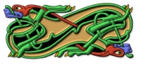 Two Celtic dogs intertwined to form this intricate design.
