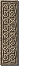 A band of Celtic knot work runs down one side of the shirt.