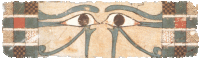 The eyes on the inner coffin are a window for the deceased to see, truly a window for the soul. Often confused with the eye of Horus or the eye of Ra, this design has no name.