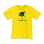 Pre-shrunk 100% cotton, in a variety of sizes and colors. If you have a color in mind and don't see it here, email Alison Frye at Putney, afrye@putneyschool.org.