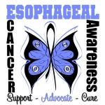 Esophageal Cancer Awareness T-Shirts with cool grunge periwinkle butterfly ribbon to promote awareness and advocacy for Esophageal Cancer with style.