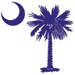 The purple palmetto and crescent moon pocket print design is a symbol of South Carolina pride. Buy purple palmetto t-shirts, sweatshirts or other clothing items with the palmetto moon printed on the pocket area.
