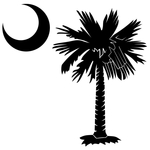 The black palmetto and crescent moon design is a symbol of South Carolina pride. Buy black palmetto moon t-shirts, sweatshirts, or other clothing or gift items.