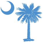 The light blue palmetto and crescent moon pocket print design is a symbol of South Carolina pride. Buy light blue palmetto t-shirts, sweatshirts or other clothing items with the palmetto moon printed on the pocket area.