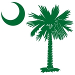 The green palmetto and crescent moon design is a symbol of South Carolina pride. Buy green palmetto moon t-shirts, sweatshirts, or other clothing or gift items.