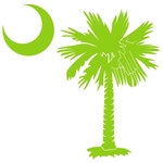 The lime green palmetto and crescent moon pocket print design is a symbol of South Carolina pride. Buy lime green palmetto t-shirts, sweatshirts or other clothing items with the palmetto moon printed on the pocket area.