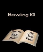 This cool bowling 101 t-shirt design gives a Bowling 101 lesson for beginner bowlers. It shows an open book whose pages say: "Throw the ball, at the pins."
