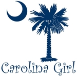 Carolina Girls are the best in the world! Choose your favorite shirt style and color for this cute, blue version of our popular carolina girl design that also features the palmetto and moon logo of South Carolina.