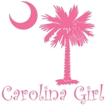 Carolina Girls are the best in the world! Choose your favorite shirt style and color for this cute, pink version of our popular carolina girl design that also features the palmetto and moon logo of South Carolina.