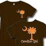 Carolina Girls are the best in the world! The deluxe print features an orange palmetto moon on the front pocket area and a matching carolina girl design that also features the palmetto and moon logo of South Carolina.