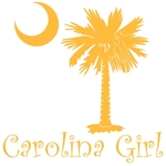 Carolina Girls are the best in the world! Choose your favorite shirt style and color for this yellow version of our popular carolina girl design that also features the palmetto and moon logo of South Carolina.