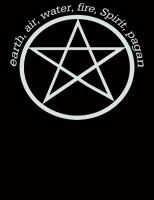 Silver Pentacle in Circle with the words earth, air, water, fire, Spirit, pagan written around the top of the circle. This t-shirt is designed for the proud pagan. Buy 2 or more shirts with this design and save.