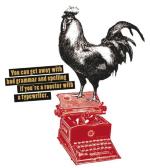 Rooster with a Typewriter