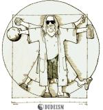 A Dudeist version of Leonardo Da Vinci's "Virtuvian Man"