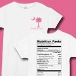 These Carolina Girl Nutrition Facts are a must for any Carolina Girl. This deluxe version has a pink Carolina Girl and palmetto moon on the front and the nutrition facts on the back. Get yours today on our wide selection of t-shirts, sweatshirts, clothing