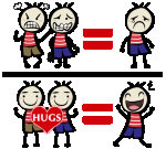 This is an inspirational design that encourages hugs and love instead of anger and fighting!! The back side of shirt has an array of words to inspire paece, love and friendship.
