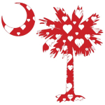 Get a White Heart Pattern Palmetto Moon for your sweetheart this Valentine's Day! Featuring the South Carolina Palmetto Moon with a white heart pattern in the background.